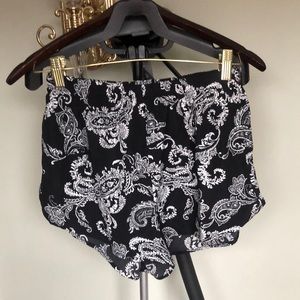 Black and White Patterned Shorts